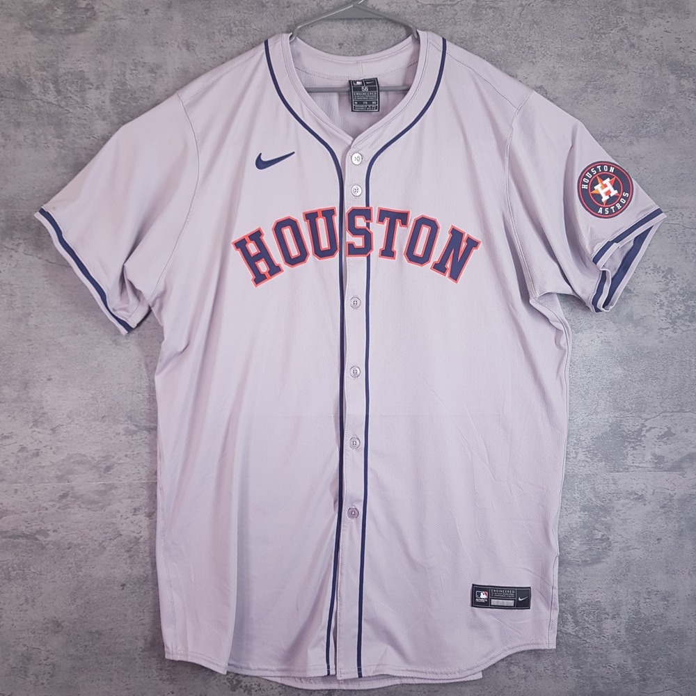 NIKE Authentic Houston Astros Vapor Elite Baseball Jersey Mens 56 3XL Grey USA